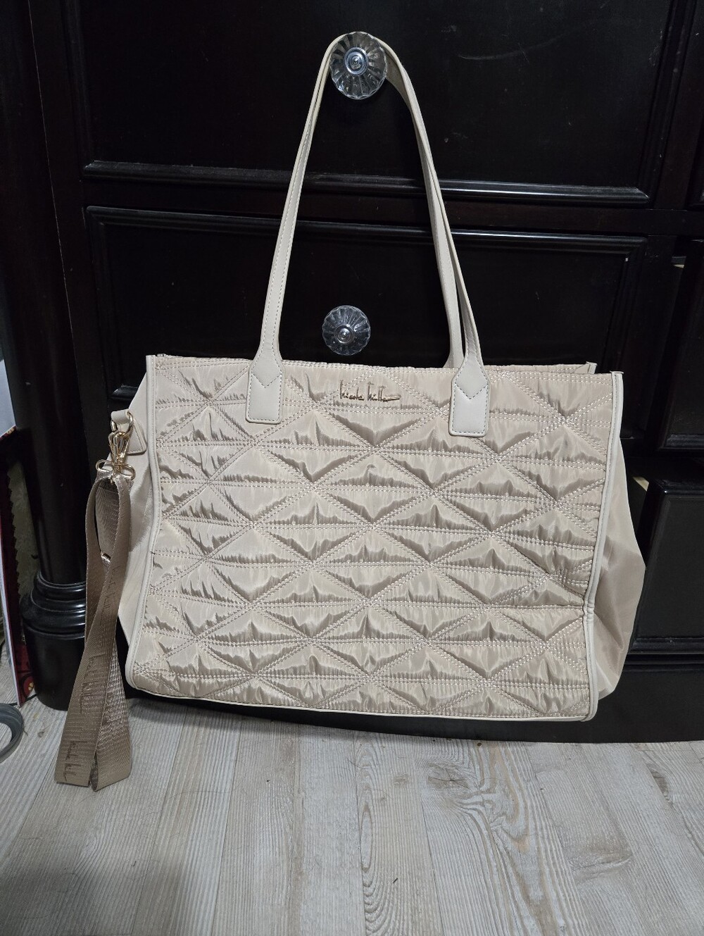 Nicole Miller Quilted Nylon Tote Bag
